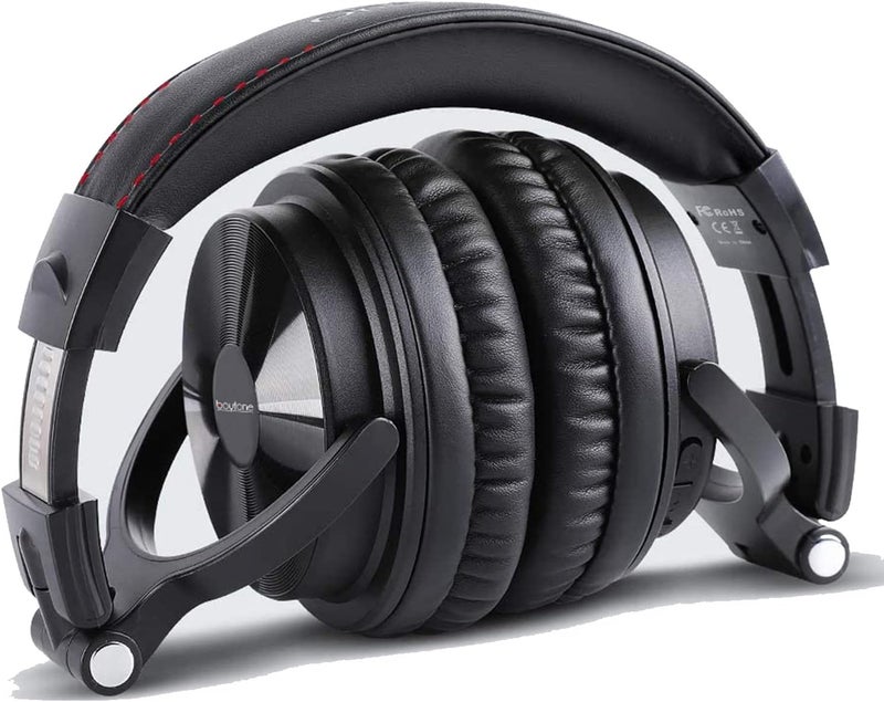 Boytone BT-10BK Wired Over Ear Headphones Studio Monitor & Mixing DJ Stereo Headsets with 50mm Drivers and 1/4 to 3.5mm Audio Jack, Foldable for Computer Audio Mixer, DJ Headphone - Image 3